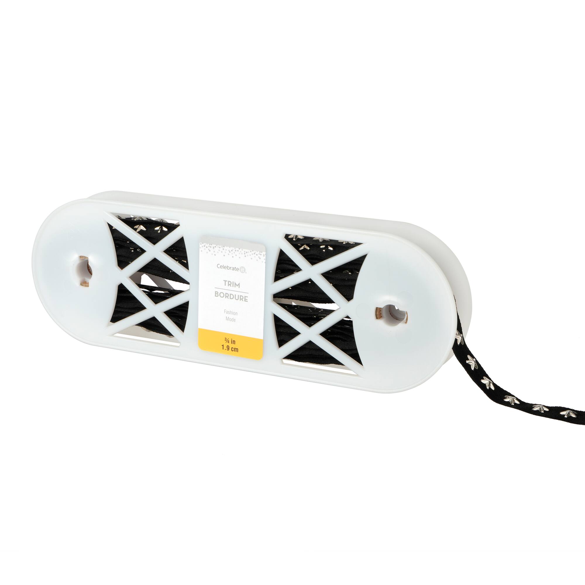 3/4" Black & Silver Star Studded Trim by Celebrate It® Fashion Mode